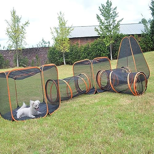 Faltbares Katzen Hunde Verstellbares Pop Up Design, Tragbares Tunnelzelt Katzen Hunde Outdoor Katzengehege Für Katzen, Kaninchen, Frettchen Und Kleintiere von vanenferse