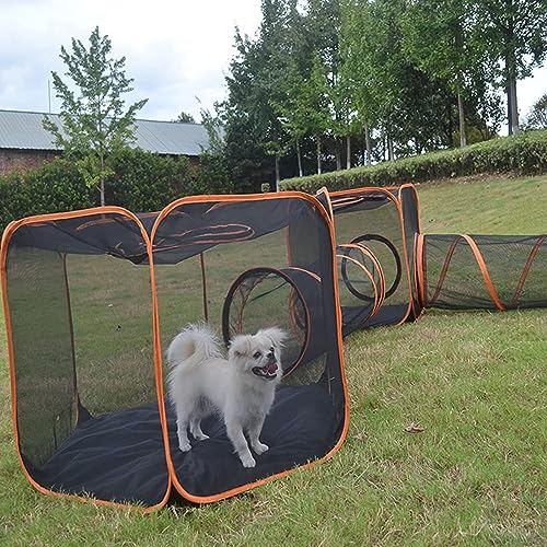 Pop-Up-Laufstall Für Haustiere Im Freien, Tunnelzelt Spiel Für Haustier Katzen Hunde, Außenbereich Faltbares Spielhaus Für Katzen, Kaninchen, Frettchen Und Kleintiere von vanenferse