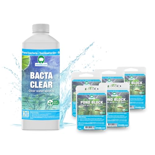 vdvelde.com - BACTA Clear + 5X Pond Block - Für 5.000 L- Drahtalgenfrei in 10 Tagen- Fadenalgen- und Schwebealgenbekämpfung von vdvelde.com