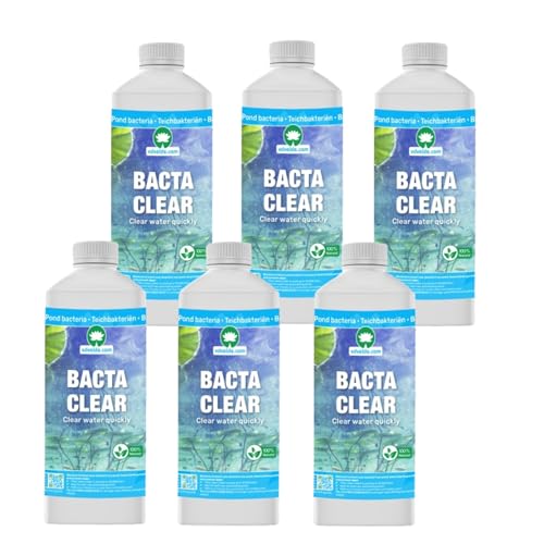 vdvelde.com - BACTA Clear - 6 Stück - 1 Flasche für 1.000 bis 20.000 Liter - 100% öko: schnell klares Wasser - Sicher für Mensch, Pflanze & Tier von vdvelde.com