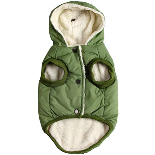 Vecomfy Hunde-Kapuzenpullover im Winter für kleine Hunde Hundejacke Welpenmantel mit Kapuze Grün M von vecomfy