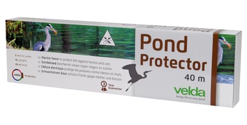 Velda 128020 Teichschutz Schwachstromzaun gegen Reiher und Katzen 1,1 Watt, Pond Protector, 1 Stück (1er Pack), Farblos von velda