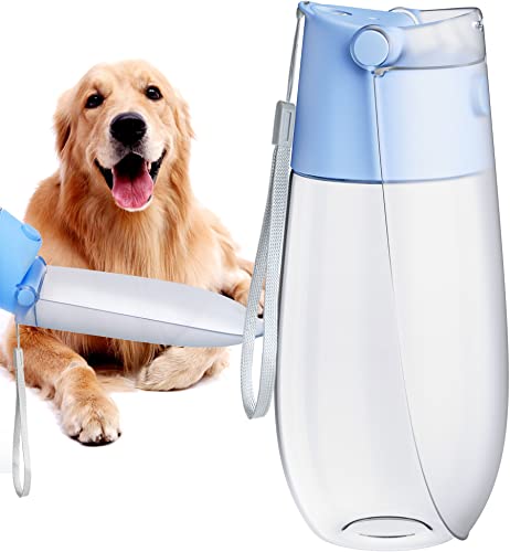 VELMATA Hunde-Wasserflasche zum Spazierengehen, 590 ml tragbare Haustier-Wasserflasche im Freien, faltbar, auslaufsicher, Wassernapf, Haustier-Wasserspender, kleine, mittelgroße und große Hunde von velmata