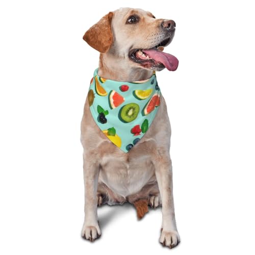 vercosee Banana 3D-Hundehalstuch, niedliches Obsttextur, Dreieck, Weihnachten, Thanksgiving, Hundehalstuch, wendbar, für Jungen und Mädchen (viele Früchte) von vercosee