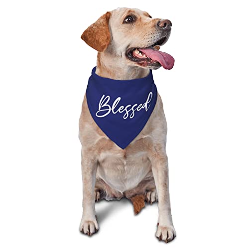 vercosee Blessed Dog Bandana Thanksgiving Day Hundehalstuch, Geschenk für Hundeliebhaber Party (blau) von vercosee