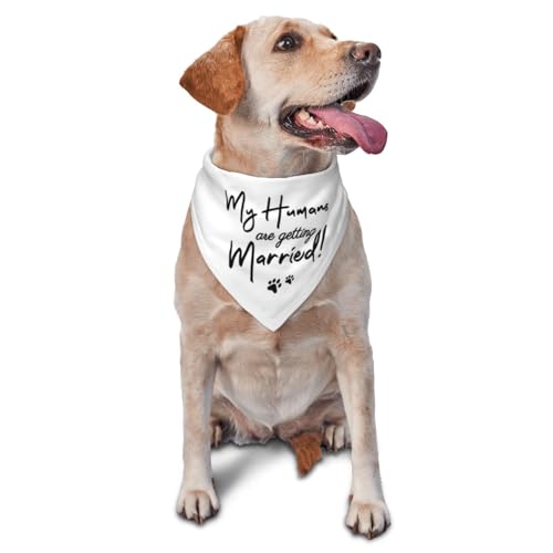 vercosee Hundehalstuch mit Aufschrift "My Humans are Getting Married", Hochzeits-Outfit, Hunde-Verlobungsankündigung, Geschenk für zukünftige Braut, Haustier-Hunde-Schal, Verlobungsgeschenk für von vercosee