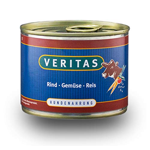 Veritas Hundemenü Hundefutter nass – Gourmet Sorte Rind Gemüse Reis - Nassfutter für Erwachsene Hunde I Hundenassfutter Dosenfutter (12x 200g) von veritas