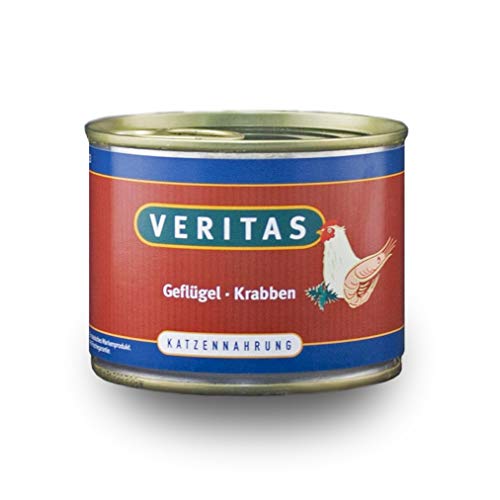 veritas Katzenmenü Mix Katzenfutter nass – Gourmet Sorte Geflügel Lachs mit 54% Fleisch 36% Fisch I Nassfutter für Katzen I Katzennassfutter (Dosen 12x 200g) von veritas