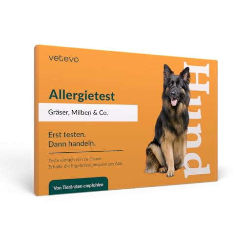 vetevo Allergietest Gräser, Milben & Pollen Hund, Unverträglichkeitstest Hunde, bei Durchfall, Juckreiz & Pfotenlecken, Testet auf 62 Substanzen vetevo Allergietest Gräser, Milben & Pollen Hund, Unverträglichkeitstest Hunde, bei Durchfall, Juckreiz & Pfotenlecken, Testet auf 62 Substanzen von vetevo