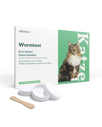 vetevo Giardientest Katze, Test auf Giardien Katze, bei Durchfall, Gewichtsverlust, Erbrechen & Appetitlosigkeit, Gezielt Handeln, Gratis Laborversand von vetevo