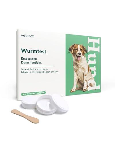 vetevo Lungenwurmtest Hund, Zuverlässiger Labor-Test auf Lungenwürmer, Präziser Wurmtest für Hunde bei Husten, Müdigkeit & Nasenausfluss, Ergebnis in 24h von vetevo