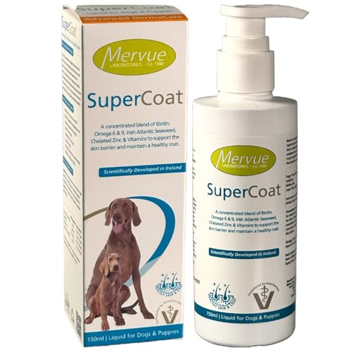 SuperCoat für Hund und Welpen 150ml - Fell und Haut Ergänzungsfuttermittel (150 ml Pumpflasche) von vetiness