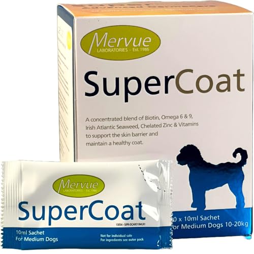 SuperCoat für Hund und Welpen 30 x 10 ml für mittlere Hunde- Fell und Haut Ergänzungsfuttermittel von vetiness