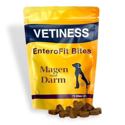 vetiness EnteroFit Bites für Hunde | Magen und Darm | Probiotika Snacks | 75 Stück von vetiness