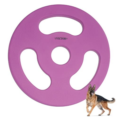 victob Dog Flying Disc Toy, 21.8 cm Natural Rubber Dog Toy Outdoor Dog Flying Discs Interactive Dog Fetch Toy Durable and Soft Flyer Toy for Playing, Violet von victob