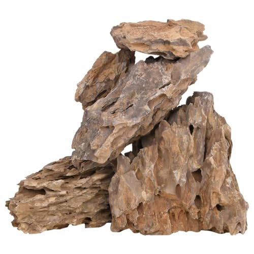 vidaXL Drachensteine, Drachenstein Natürlich Sicher, Naturstein Stein für Aquarium Dekoration, Dekostein Felsen, Mehrfarbig 25 kg 10-30 cm von vidaXL