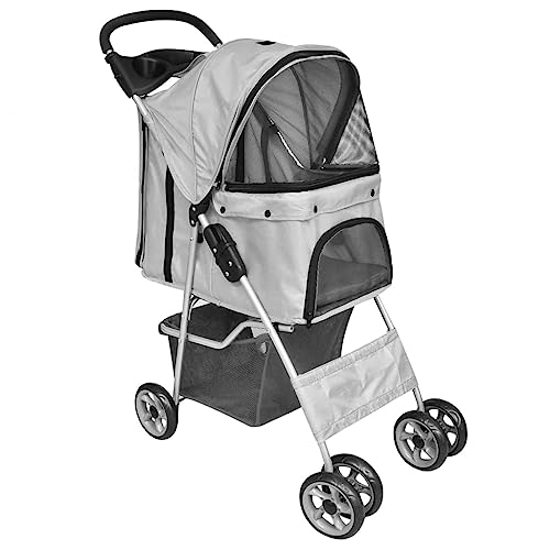 vidaXL Haustier Buggy Hund Katze Klappbar Hundewagen Hundebuggy Katzenwagen von vidaXL