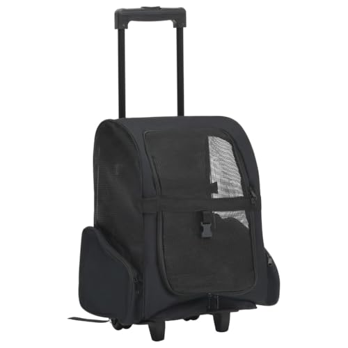 vidaXL Haustiertrolley Faltbar Schwarz Hundetrolley Rucksack Transporttasche von vidaXL