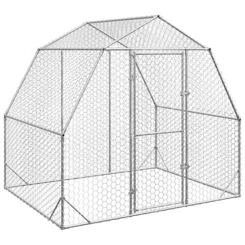 vidaXL Hühnerstall 2,5x2x2,25 m Verzinkter Stahl, Freilaufgehege, Tierlaufstall, Hühnerhaus, Freigehege, Kleintierstall, Geflügelstall von vidaXL