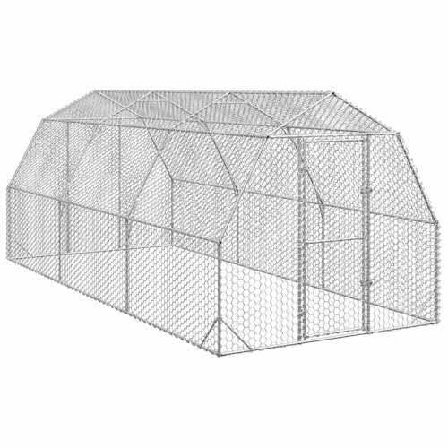 vidaXL Hühnerstall 2,5x6x2,25 m Verzinkter Stahl, Freilaufgehege, Tierlaufstall, Hühnerhaus, Freigehege, Kleintierstall, Geflügelstall von vidaXL