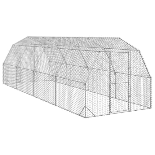 vidaXL Hühnerstall 2,5x8x2,25 m Verzinkter Stahl, Freilaufgehege, Tierlaufstall, Hühnerhaus, Freigehege, Kleintierstall, Geflügelstall von vidaXL