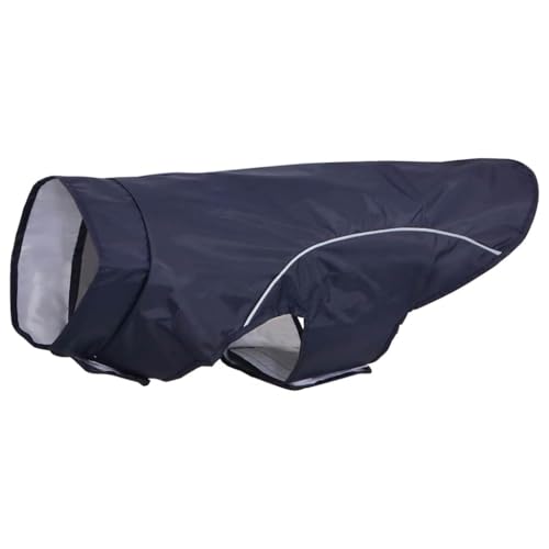 vidaXL Hunde Regenmantel mit Reflexstreifen Polyester Marineblau 2XL, Hundemantel, Hundejacke, Regenjacke für Welpen, wasserdichter Hunderegenmantel von vidaXL