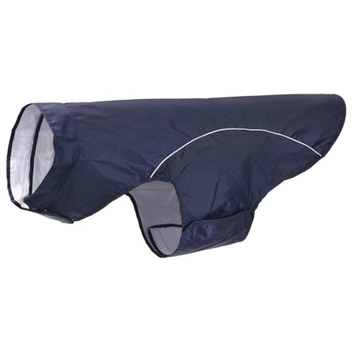 vidaXL Hunde Regenmantel mit Reflexstreifen Polyester Marineblau 3XL, Hundemantel, Hundejacke, Regenjacke für Welpen, wasserdichter Hunderegenmantel von vidaXL