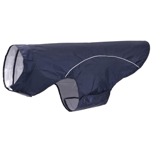 vidaXL Hunde Regenmantel mit Reflexstreifen Polyester Marineblau 4XL, Hundemantel, Hundejacke, Regenjacke für Welpen, wasserdichter Hunderegenmantel von vidaXL