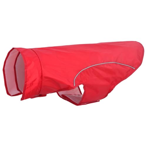 vidaXL Hunde Regenmantel mit Reflexstreifen Polyester Rot 2XL, Hundemantel, Hundejacke, Regenjacke für Welpen, wasserdichter Hunderegenmantel von vidaXL