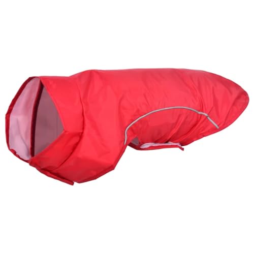 vidaXL Hunde Regenmantel mit Reflexstreifen Polyester Rot M, Hundemantel, Hundejacke, Regenjacke für Welpen, wasserdichter Hunderegenmantel von vidaXL