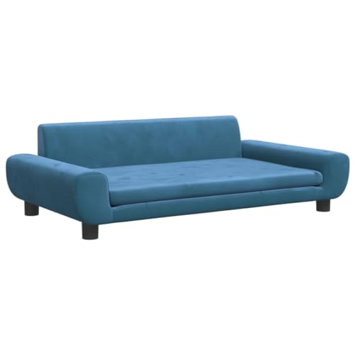 vidaXL Hundebett, Hundekissen mit weicher Polsterung, Hundesofa Hundecouch für kleine Hunde Haustiere, Haustierbett Katzenbett, Blau Samt von vidaXL