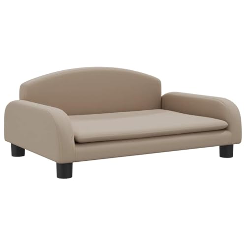 vidaXL Hundebett, Hundekissen mit weicher Polsterung, Hundesofa Hundecouch für kleine Hunde Haustiere, Haustierbett Katzenbett, Cappuccino Braun Kunstleder von vidaXL