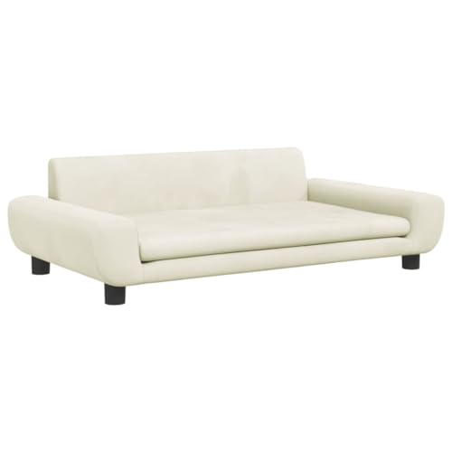 vidaXL Hundebett, Hundekissen mit weicher Polsterung, Hundesofa Hundecouch für kleine Hunde Haustiere, Haustierbett Katzenbett, Creme Samt von vidaXL