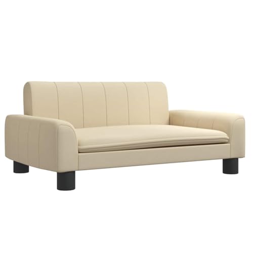 vidaXL Hundebett, Hundekissen mit weicher Polsterung, Hundesofa Hundecouch für kleine Hunde Haustiere, Haustierbett Katzenbett, Creme Stoff von vidaXL