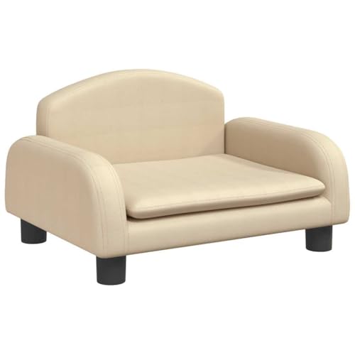 vidaXL Hundebett, Hundekissen mit weicher Polsterung, Hundesofa Hundecouch für kleine Hunde Haustiere, Haustierbett Katzenbett, Creme Stoff von vidaXL