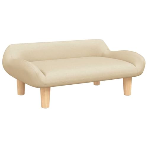 vidaXL Hundebett, Hundekissen mit weicher Polsterung, Hundesofa Hundecouch für kleine Hunde Haustiere, Haustierbett Katzenbett, Creme Stoff von vidaXL