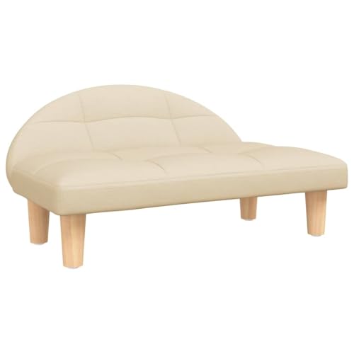 vidaXL Hundebett, Hundekissen mit weicher Polsterung, Hundesofa Hundecouch für kleine Hunde Haustiere, Haustierbett Katzenbett, Creme Stoff von vidaXL