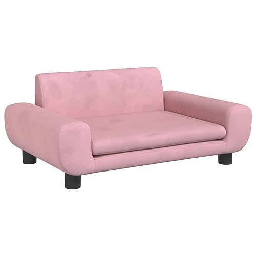 vidaXL Hundebett, Hundekissen mit weicher Polsterung, Hundesofa Hundecouch für kleine Hunde Haustiere, Haustierbett Katzenbett, Rosa Samt von vidaXL