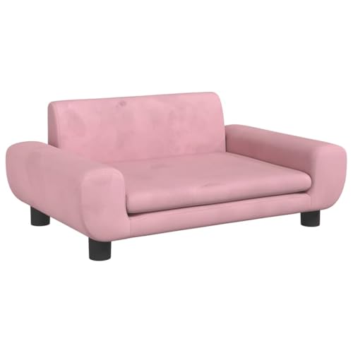 vidaXL Hundebett, Hundekissen mit weicher Polsterung, Hundesofa Hundecouch für kleine Hunde Haustiere, Haustierbett Katzenbett, Rosa Samt von vidaXL