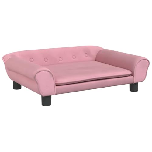 vidaXL Hundebett, Hundekissen mit weicher Polsterung, Hundesofa Hundecouch für kleine Hunde Haustiere, Haustierbett Katzenbett, Rosa Samt von vidaXL