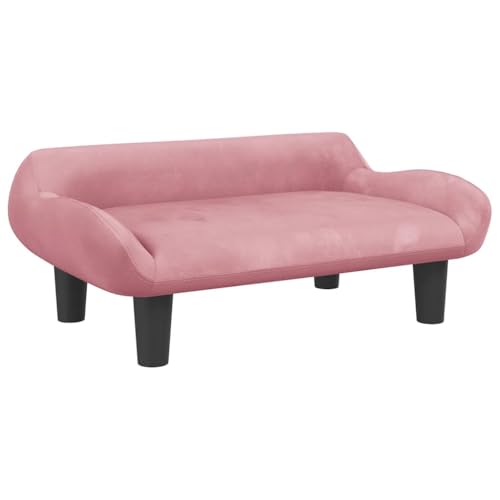 vidaXL Hundebett, Hundekissen mit weicher Polsterung, Hundesofa Hundecouch für kleine Hunde Haustiere, Haustierbett Katzenbett, Rosa Samt von vidaXL