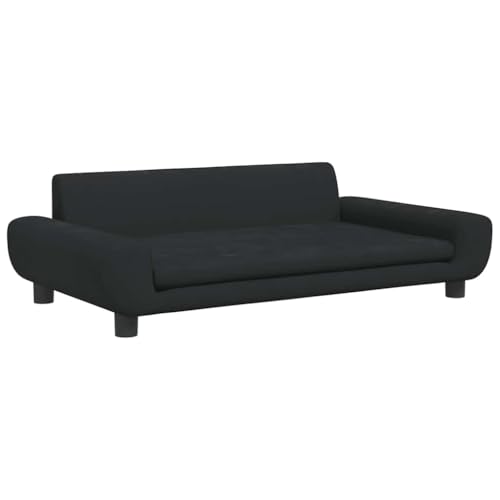 vidaXL Hundebett, Hundekissen mit weicher Polsterung, Hundesofa Hundecouch für kleine Hunde Haustiere, Haustierbett Katzenbett, Schwarz Samt von vidaXL