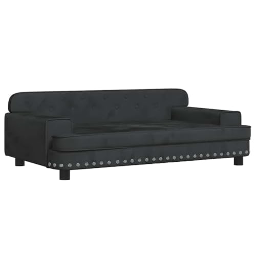 vidaXL Hundebett, Hundekissen mit weicher Polsterung, Hundesofa Hundecouch für kleine Hunde Haustiere, Haustierbett Katzenbett, Schwarz Samt von vidaXL