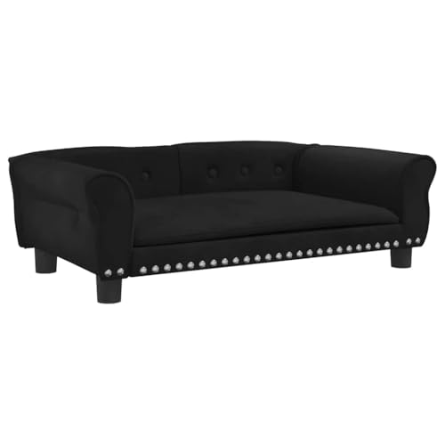 vidaXL Hundebett, Hundekissen mit weicher Polsterung, Hundesofa Hundecouch für kleine Hunde Haustiere, Haustierbett Katzenbett, Schwarz Samt von vidaXL