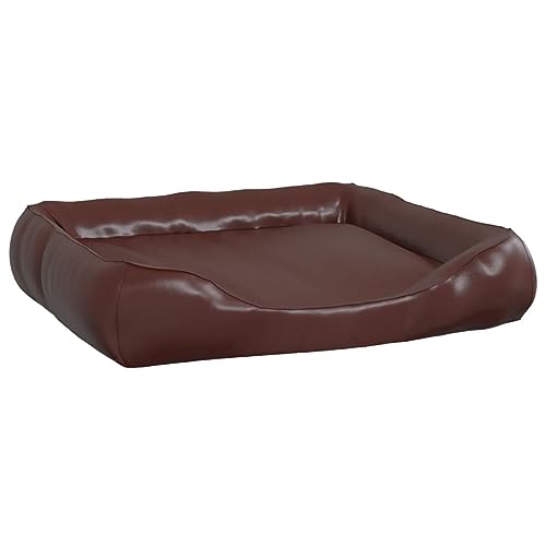 vidaXL Hundebett Braun 105x80x25cm Kunstleder Hundekorb Hundesofa Hundekissen von vidaXL