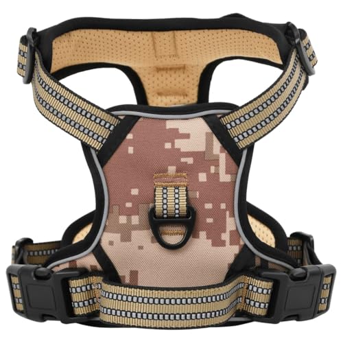 vidaXL Hundegeschirr Reflektierend Verstellbar Camouflage Braun L von vidaXL