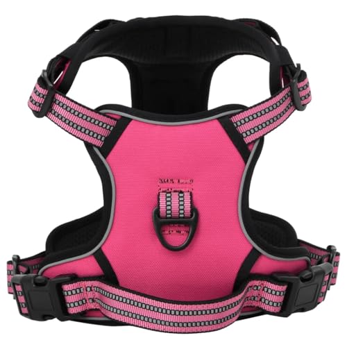 vidaXL Hundegeschirr, Brustgeschirr mit 2 Schnellverschlüsse, Sicherheitsgeschirr Reflektierend Verstellbar, Haustiergeschirr, Rosa M Polyester von vidaXL