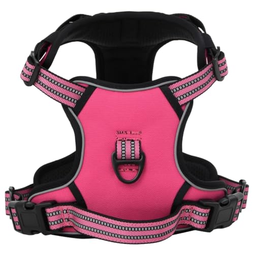 vidaXL Hundegeschirr, Brustgeschirr mit 2 Schnellverschlüsse, Sicherheitsgeschirr Reflektierend Verstellbar, Haustiergeschirr, Rosa S Polyester von vidaXL