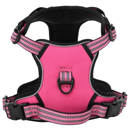 vidaXL Hundegeschirr, Brustgeschirr mit Leine Halsband, Sicherheitsgeschirr Reflektierend Verstellbar, Haustiergeschirr, Rosa M Polyester von vidaXL