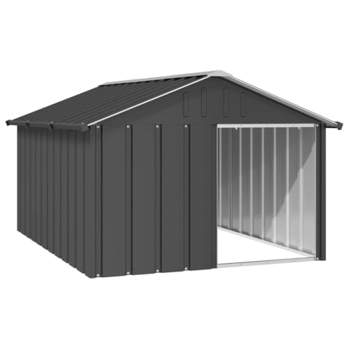 vidaXL Hundehütte Anthrazit 116,5x153x81,5cm Verzinkter Stahl Hundehaus Hütte von vidaXL